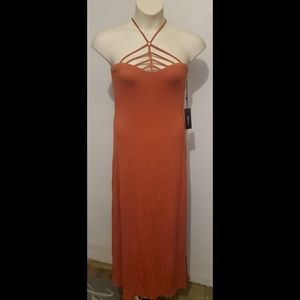 Orange Strappy Maxi Sun Dress